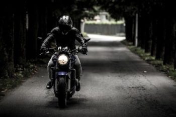 Motorcyclist on road