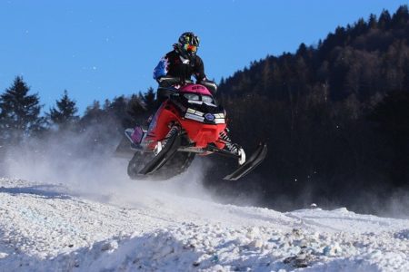 Driving a snowmobile